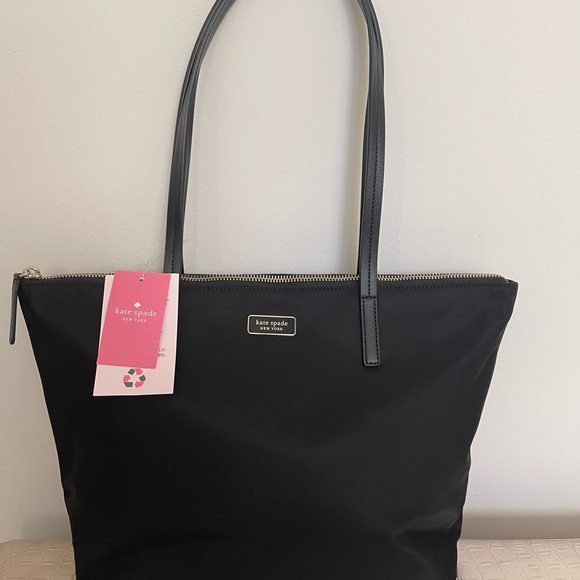 NWT-Kate Spade Nylon Black Tote-Reg-$249 - Picture 2 of 14